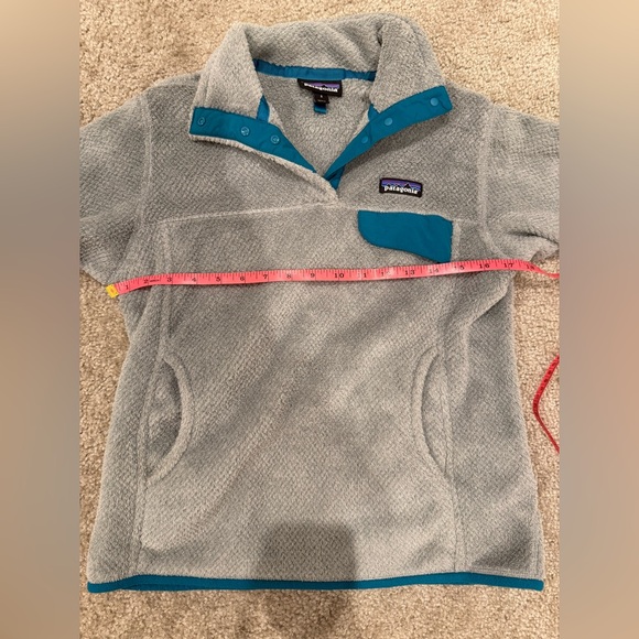 Patagonia Women’s Re-Tool Snap-T Pullover Gray with Blue Trim - Picture 6 of 8